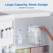 Waterdrop FreshTaste Instant Water Filter Pitcher WD-ED06, 17-Cup, 1 Year Bundle, Rechargeable Powerful Dispenser, Reduce Chlorine, Lead, Copper, Purify, Soften Water (Replace Filter: WD-EWFS) - trắng - Xem 9
