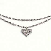 1 Fashionable, Exquisite, Simple, And Versatile Double-Layered  Heart-Shaped Waist Chain, Suitable For Women As A Body Chain Or A Sexy Beach Body Chain. - Silvery - View 4