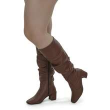 Loris Shoes Oficial Women's Wrinkled Ankle Boot With Zipper, Square Toe, Low Heel, Comfortable 453 - Cà phê tổng hợp - Xem 7