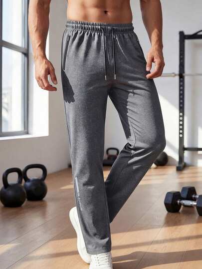 Men's Casual Sports Pants, Lightweight Solid Color Men's Jogging Pants, Comfortable And Convenient, Drawstring Waist Straight Leg Sweatpants, Multiple Colors Available, Suitable For Spring/Summer Daily Outdoor, Workout, Running, Men's Casual Pants
