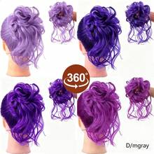 Dây buộc tóc bằng sợi tổng hợp, kiểu dáng rộng rãi, phù hợp để sử dụng hàng ngày. - Màu tím - Xem 6