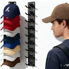 1pc Acrylic Hat Rack, Wall-Mounted Hat Holder, Strong Adhesive, Space-Saving, Sturdy Design, For Storing And Displaying Baseball Caps S/M/L - Multicolor - View 2