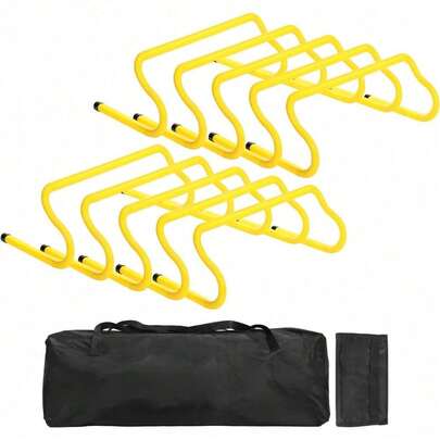 8" Agility Hurdles, Speed Agility Training Hurdle Set, Detachable Sturdy Durable Athletic Training Hurdles With Portable Carry Bag, Lightweight Sports Agility Equipment For Kids & Adult Athletes, Soccer Drills, Basketball Training & Speed Agility Practice