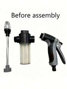 1pc High Pressure Foam Sprayer Gun, Multi-Mode Home Cleaning Spray Nozzle, Adjustable For Watering And Washing - Black - View 6