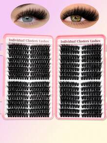 576件套睫毛嫁接套装，DIY睫毛工具套装，80D/100D簇状睫毛嫁接套装，个人D型卷翘睫毛嫁接套装，含睫毛胶水和封层剂，个人睫毛镊子 - 黑色 - 查看 4