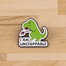 Cute Animals Cats Enamel Pin Dinosaurs Raccoons Quotes Brooch Pin Lapel Pin Badge On Backpack Clothing Accessories Jewelry Frineds Gifts - Black - View 4