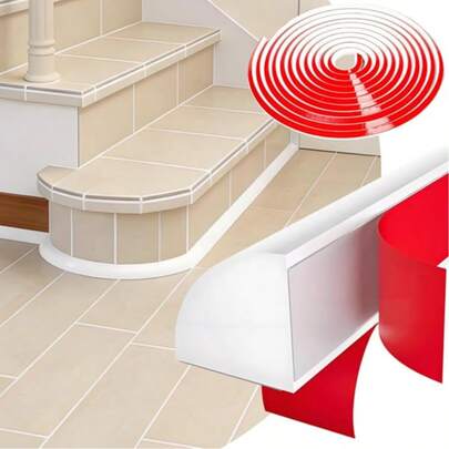 1pc Flexible White Rubber Trim, Flexible Quarter Round Molding Self-Adhesive Bendable Edge Trim, Suitable For Doors Windows Bathroom Kitchen Countertops Floor And More