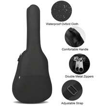 41" Classical Acoustic Guitar Case, Waterproof Gig Bag, Heavy Duty Soft Backpack - 黑色 - 查看 5