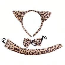 3件套达尔马提亚犬头饰套装，包括头箍、项链和尾巴装饰，适合男女参加节日派对、角色扮演和化装舞会。 - 彩色 - 查看 11