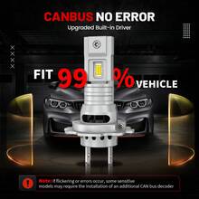 HYNBYZJ 2个H7 H4 H11 LED大灯灯泡，迷你无线，120W，60000LM，6000K，CSP，适用于汽车前大灯，H1 9005 HB3 9006 HB4 Turbo LED汽车12V - A - 查看 5