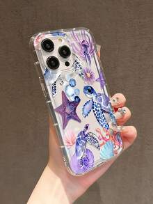 1个紫色海龟UV印花图案充气手机壳，兼容 17/16/15/14/13/12/11/X等机型，柔软TPU材质保护壳，创意图案，是情人节、生日、圣诞节、万圣节、送给男友、家人和朋友的理想礼物。 - 多 - 查看 2