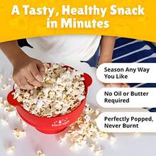 1pc HOTPOR Microwave Popcorn Popper Bowl, Silicone Material, Heat Resistant Popcorn Maker, Dishwasher, Multiple Colors Available, 3L Large Capacity, Suitable For Family Use - Multicolor - View 4