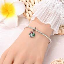 1 Silver-Plated Bead Pendant, Perfect For Crafting Various Charms: Lucky Four-Leaf Clover Pendant, Creative Animal - Lucky Four-Leaf Clover Pendant, Springtime - Fresh Four-Leaf Clover Zirconia Pendant, Lucky Four-Leaf Clover Bead - Multicolor - View 9