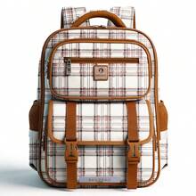 Large Travel Backpack, Business Laptop Backpack, Suitable For High School Students, Travel, School, Commute And Computer Use. New Fashion Large Capacity High-End Korean Style Casual Simple Lightweight Versatile Canvas Plaid Adjustable Shoulder Strap Shoulder Bag Handbag Tote Bag Backpack For Travel, Shopping, Dating Holiday , Vintage - Multicolor - View 14