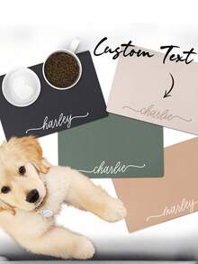 Customizable Pet Feeding Mat (1pc) - Quick-Absorbing, Personalized Name Customization. Suitable For Cats And Dogs, Featuring Non-Slip Rubber Base And Minimalist Design Style. Perfect Gift For Pet Owners. - Multicolor - View 7