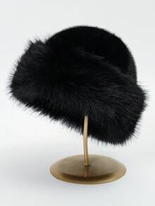 1pc Women's Solid Color Plush Hat, Casual Versatile Warm Windproof Faux Fur Hat Suitable For Daily Wear, Women's Warm Hat, Can Be Matched With Scarf For Dates, Parties, Gatherings, Christmas And Other Occasions - Multicolor - View 26