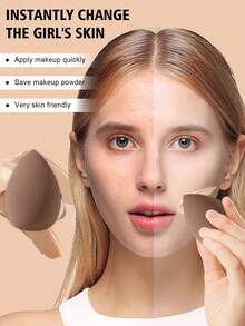 3PCS Basic Replacement Makeup Sponges: Latex-Free Soft Sponges For Daily Home Base Makeup Use - Brown - View 3