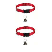 2 st justerbara djurhalsband med metallklocka, hög klocka, anti-loss, kopparklocka och nylonhalsband för små lantbruksdjur som kalvar, kor och små husdjur - Multifärgad - Visa 11