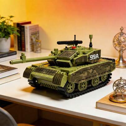 578pcs Exquisite Military Tank Building Block Set, Complex DIY Assembly Puzzle Toy, Premium Collectible Home Decor