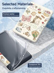 1 件装蝴蝶猫图案平板电脑保护套/Kindle电子书保护套，兼容 iPad 10 代、iPad 10.2/Mini 6/Mini 7/9.7、Galaxy Tab A9 Plus、Kindle（11 代 - 2024 年款）、Kindle Paperwhite 12 代（2024 年款），时尚简约设计，绝佳节日礼物 - 彩色 - 查看 9
