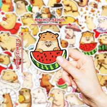 50张可爱动物冒险贴纸 - 熊猫、狐狸和兔子，姿态各异，包括睡觉、游泳和玩耍的姿势，可爱乙烯基贴纸，可用于日记本、笔记本电脑和收藏 - 50 - 查看 2
