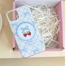 蓝白格子蝴蝶结草莓磁吸伸缩气囊MagSafe磁吸手机支架，桌面支架，少女风 - 彩色 - 查看 4