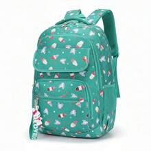 Mochila Infantil Escolar Meninas Bolsa Juvenil Reforçada Poliéster - YT-1306 azul c/ detalhes - Visão 2