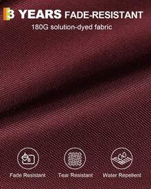 Sombrilla de patio grande de 4,5 m con base y luces solares, rectangular de doble cara, gran sombra para 8-10 personas, 36 luces LED y base con peso para piscina, terraza y patio (rojo vino) - A - Ver 7