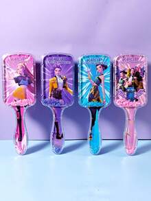 1pc Korean Girl Group Square Comb, Cartoon Air Cushion Comb, High Cost-Effective Long Handle Sofa Comb, Universal Comb - Multicolor - View 3