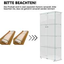 Creahappy Vetrina in vetro, 4 ripiani con ripiani a battente, vetrina, vetrina in vetro, mobiletto, vetrina da collezione, vetrina in vetro per soggiorno, mensola per soggiorno (doppie ante, bianca) - Bianco 1 pz. - Visualizzare 8