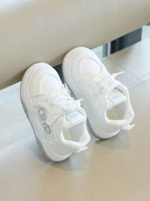 New Fashion White Sneakers, Kids Sports Shoes Spring Autumn Children's Sneakers Boys Girls Anti-Slip Student Casual Breathable Canvas Shoes - White - View 4