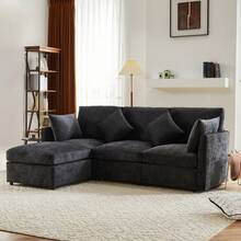Sofa Bed Set - Gray + Chenille + 4 Seat - View 8