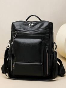Vintage Style Large Capacity Women's Backpack, Suitable For Work Commute, Travel, Shopping, Gift - Multicolor - View 10