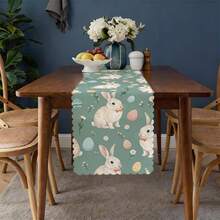 1 قطعة من طاولة الجري المطرزة بنمط أرنب عيد الفصح، مناسبة لديكور طاولة الطعام، الحفلات الداخلية/الخارجية، أحداث أسلوب المزرعة. متوفرة بأحجام متعددة. - متعدد الألوان - مشاهدة 5