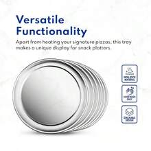New Star Foodservice 50899 Pizza Pan/Tray, Wide Rim, Aluminum, 14 Inch, Pack Of 6 - Silver - View 9