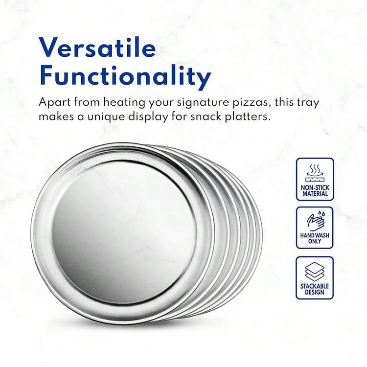 New Star Foodservice 50899 Pizza Pan/Tray, Wide Rim, Aluminum, 14 Inch, Pack Of 6 - 銀色 - 查看 9