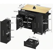 Storage Islands & Carts - Black - a - View 2