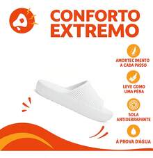 Sandalia Unissex Chinelo Nuvem Slide Anatomica Confortavel - Branco - Visão 3