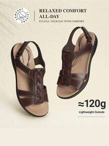 Women's Arch Support Sandals Comfortable Thong T-Strap Orthotic Casual Beach Walking Summer Flat Sandals - màu nâu - Xem 3