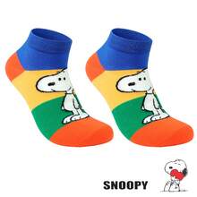 SNOOPY 1/5双卡通时尚短筒袜，舒适柔软女士运动袜，创意卡通图案，时尚百搭，柔软舒适 - 彩色 - 查看 5