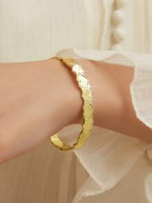 18K镀金优雅方形手链，高端复古女士珠宝，适合尼日利亚、迪拜、中东、沙特阿拉伯等地佩戴，可用于婚礼、日常佩戴、周年纪念礼物、万圣节礼物等场合。 - PSZ-025 - 查看 3