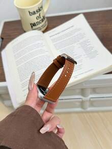 1条优雅友谊皮革表带，兼容苹果手表表带，女士运动款，尺寸38mm、40mm、41mm、42mm、44mm、45mm、46mm、49mm，兼容苹果手表Ultra 10/9/8/7/6/5/4/3/2/1 SE系列表带 - 摩卡棕 - 查看 4