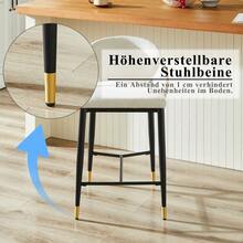 Dining Chairs - Beige + Black + Gold + Fabric - View 2