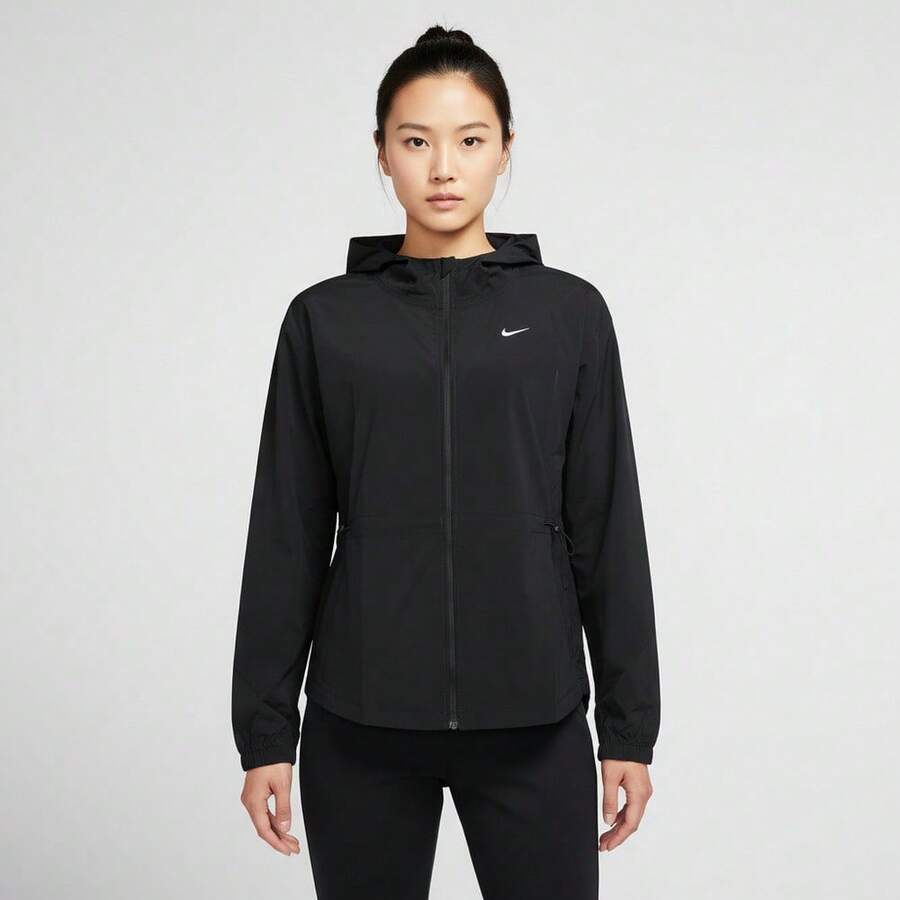 Nike 女士 AS W NK ONE UV 夹克 CPSL A 梭织连帽夹克 IF1167-010 - 黑色 - 查看 1