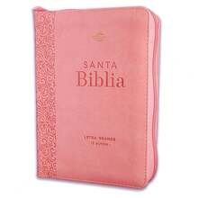 Biblia Con Cierre Portatil Para Mujer Letra Grande 12 Puntos RV1960, Imit Piel Rosa Floral - Single Book - View 1