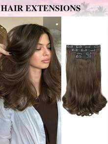 4pcs/Set 14-Inch Short Layered Clip-In Hair Extensions, Invisible Lace Hairpieces, Natural Soft Synthetic Material, For Women - Multicolor - View 12