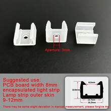 50pcs/Pack LED Strip Light Clips, Neon Light Strip Fasteners - White - View 3