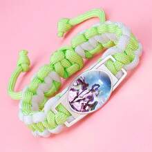 1pc Adjustable Rope Bracelet Set - K-POP "Demon Slayer" Themed Woven Bracelet With Metal Clasp, Cartoon Character Design, Suitable As Gift For Women, Girls, Friends Or Valentine's Day - Multicolor - View 9
