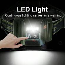مصباح رأس LED قوي 1,000,000 لومن قابل للشحن ببطارية 18650، إضاءة رأس عالية القدرة مع زووم 3000 متر، مصباح رأس صيد فلورسنت، معدات تخييم، ضروريات التخييم - أخضر عسكري - مشاهدة 8