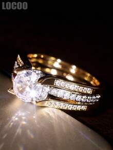 1 PC Romantic Cubic Zirconia Ring For Women For Wedding Engagement Anniversary Party Jewelry Valentine's Day Gift - 1# - View 5